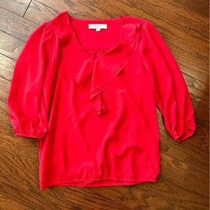 (3 for $30!) Loft (S) red v-neck blouse